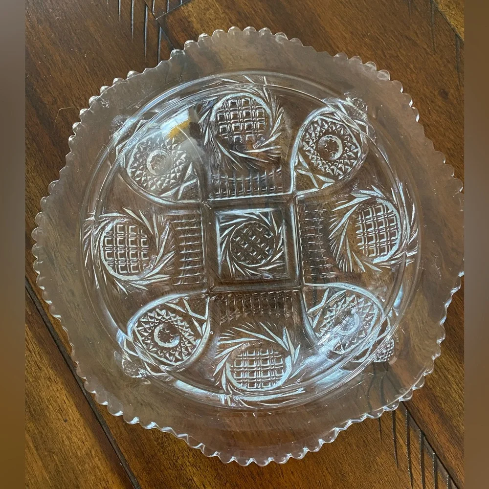 Vintage L.E. Smith Sunburst Pressed Clear Glass Round Covered Butter Dish Retro - Picture 5 of 11